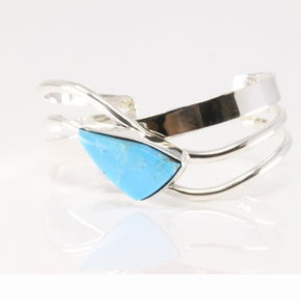 Native American Silver Multi-Strand Bracelet With… - image 2